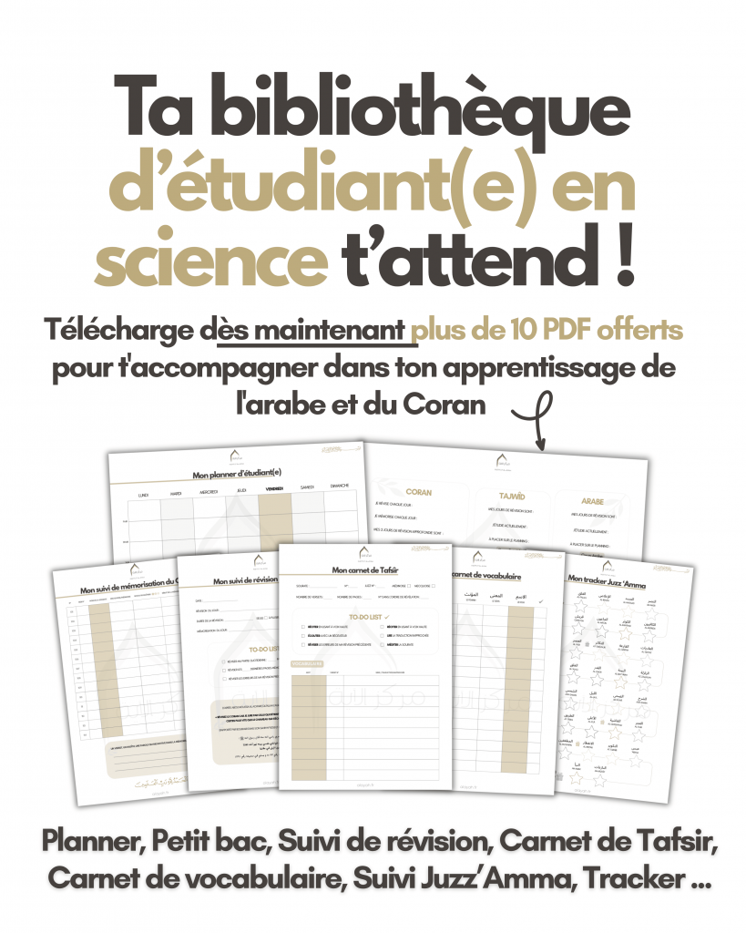 newsletter 2 planner étude arabe Coran